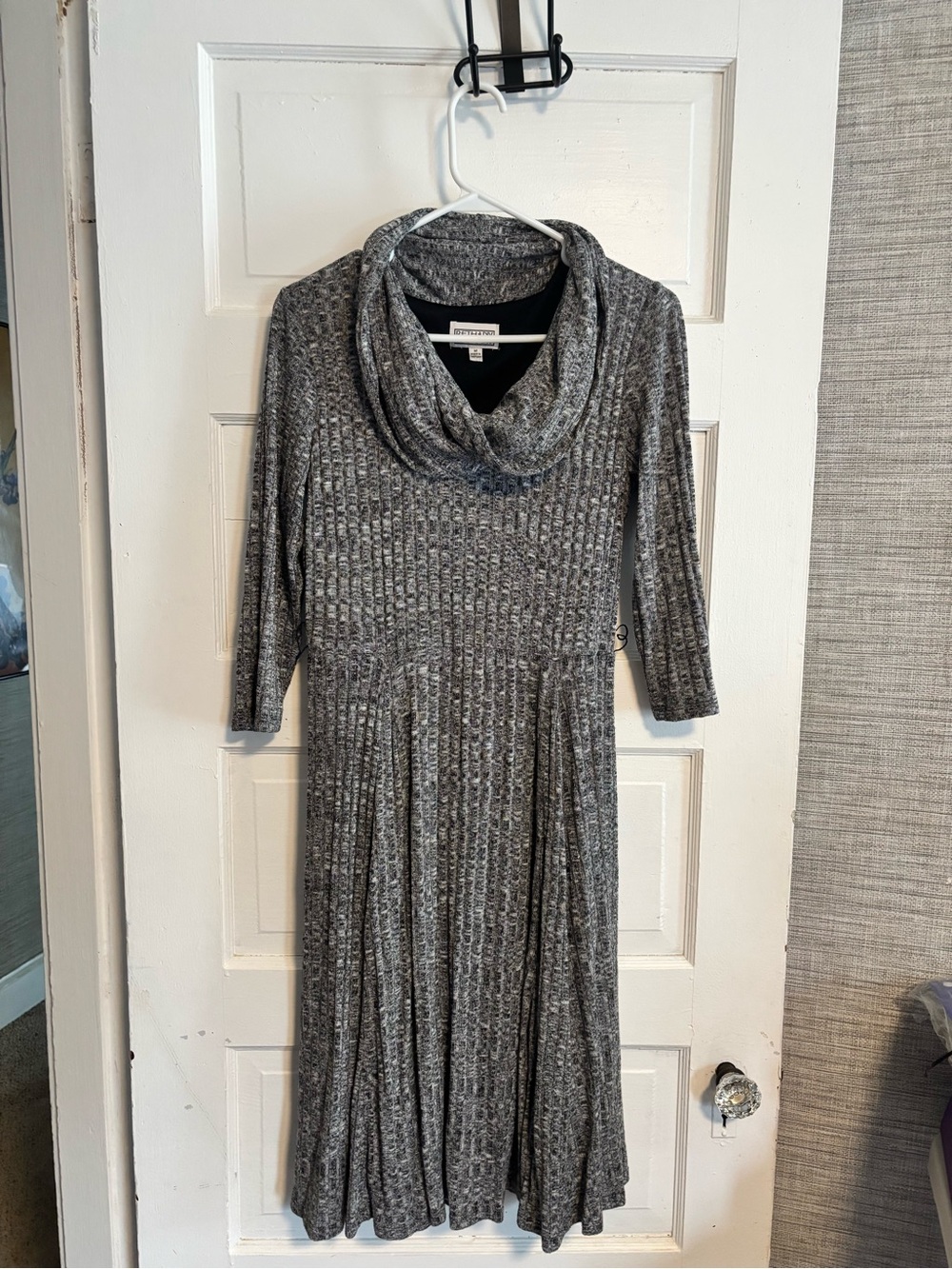 Gray Cowl Neck Knit Dress - Women